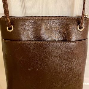 Clarks Brown Leather Cross-Body Bag and Wallet All-in-One includes Dust Bag